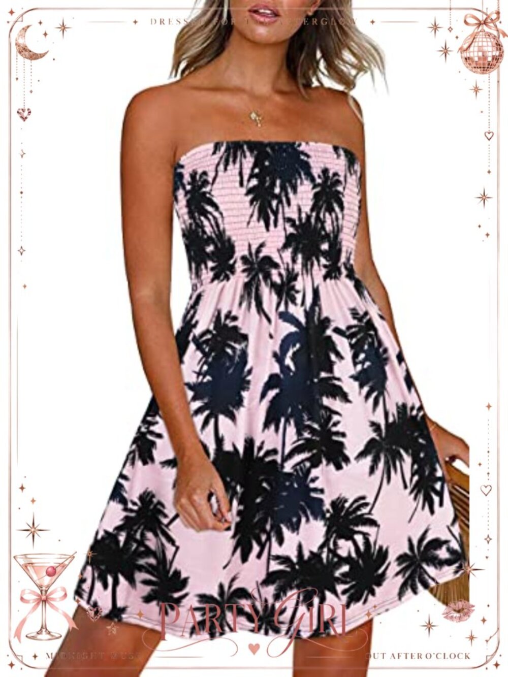 Womens Strapless Boho Sundress Sleeveless Beach Cover Up Knee Length